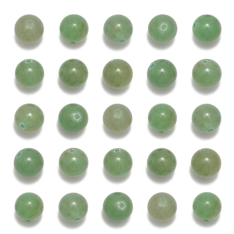 NCB 200pcs 8mm Green Aventurine Loose Beads for Jewelry Making Natural Semi Precious Beads Round Smooth Gemstones Spacer Beads Charms for Necklaces Bracelets Green Aventurine 8mm 200Beads