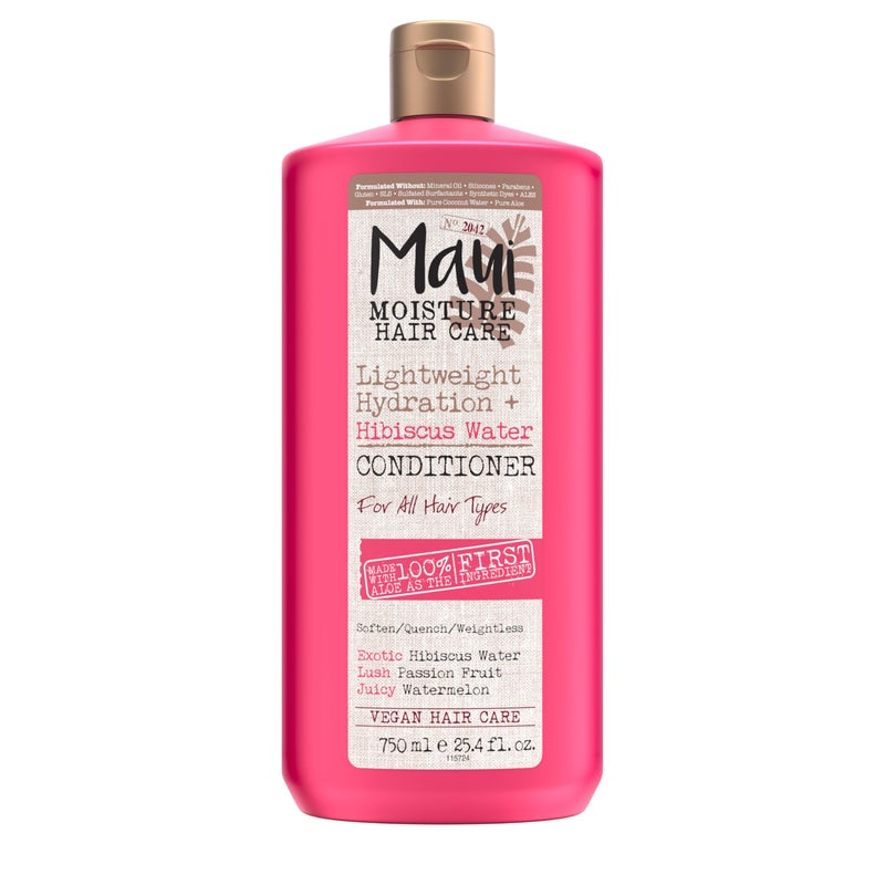 Maui Moisture Lightweight Hydration Hibiscus Water Conditioner Nourishing Conditioner Softens Quenches Wavy Curly Hair with Aloe Vera Vegan SiliconeFree 254 fl oz
