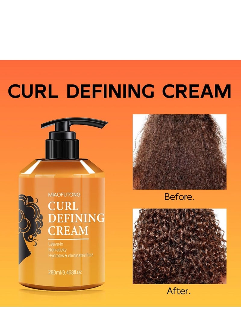 Morocco Curl Defining Cream, 280ml Morocco Dynamic Elastin - Long-Lasting Styling Volume Moisturizing Elasticity, Wavy Hair Anti Frizz Curl Cream