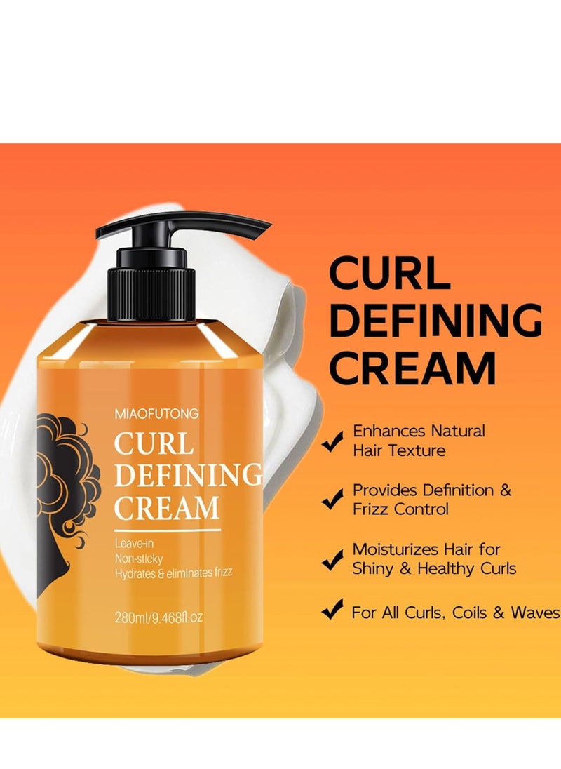 Morocco Curl Defining Cream, 280ml Morocco Dynamic Elastin - Long-Lasting Styling Volume Moisturizing Elasticity, Wavy Hair Anti Frizz Curl Cream
