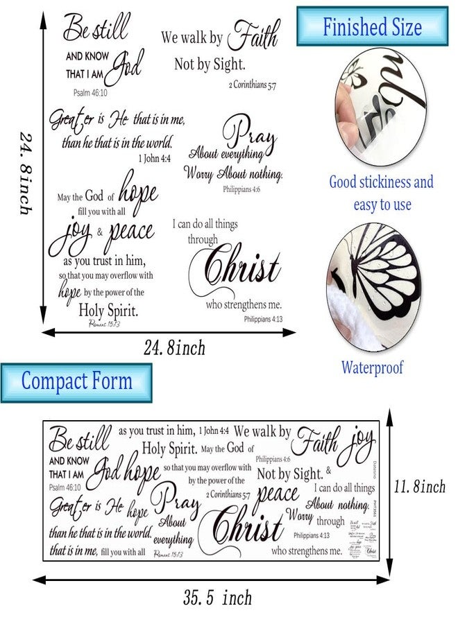 Datesno Inspirational Quote Wall Decals Religious Bible Verse Wall Stickers Peel and Stick Motivational Wall Decal for Bedroom Living Room Kitchen Dinning Office Bathroom. - Image 5