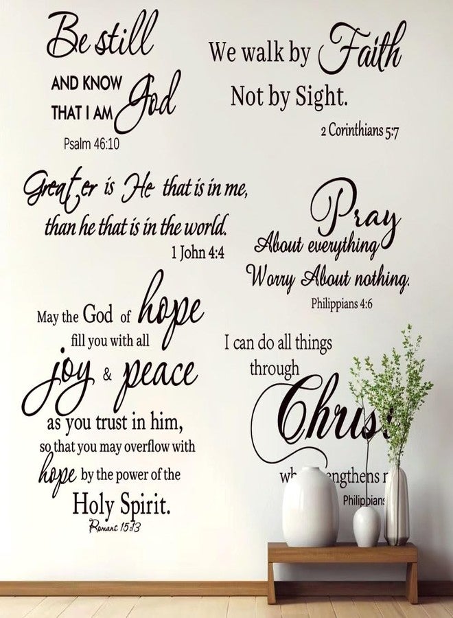 Datesno Inspirational Quote Wall Decals Religious Bible Verse Wall Stickers Peel and Stick Motivational Wall Decal for Bedroom Living Room Kitchen Dinning Office Bathroom. - Image 2