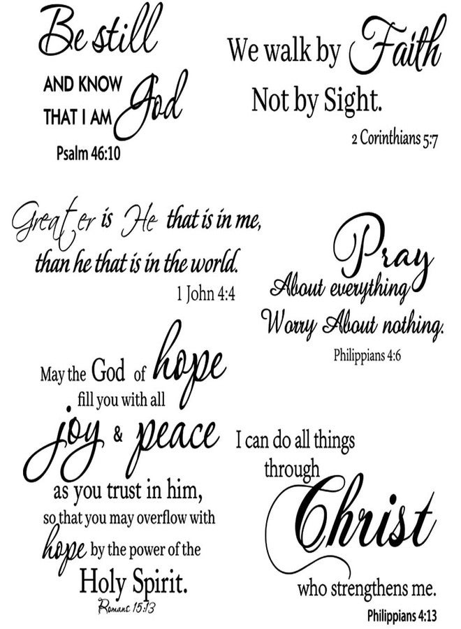 Datesno Inspirational Quote Wall Decals Religious Bible Verse Wall Stickers Peel and Stick Motivational Wall Decal for Bedroom Living Room Kitchen Dinning Office Bathroom. - Image 1