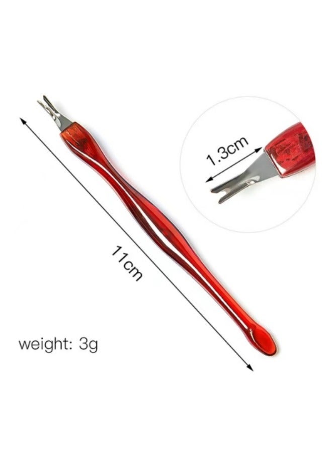 12 قطعة من أدوات تشذيب الجلد الميت، مجموعة أدوات تقليم الأظافر، مقبض بلاستيكي لشوكة الجلد الميت للمانيكير/الباديكير، مزيل سكين الجلد مع شوكة من الفولاذ المقاوم للصدأ على شكل حرف V متعددة الألوان - Image 5