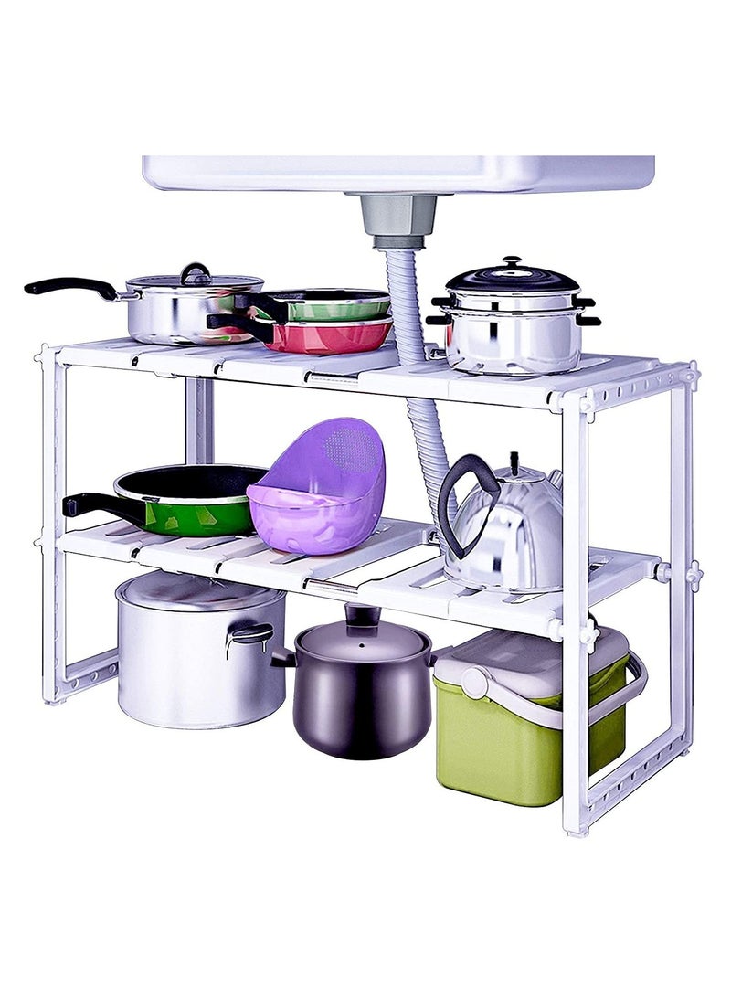 2 Tiers Expandable Stainless Steel Kitchen Storage - Image 3