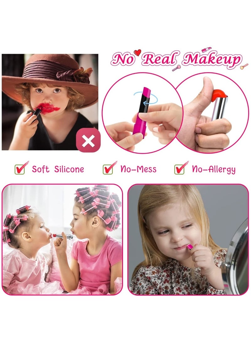 Kids' makeup set for girls, washable makeup for girls, realistic makeup set for toddlers, safe dress-up toys for girls and princesses, birthday gift for girls - Image 4