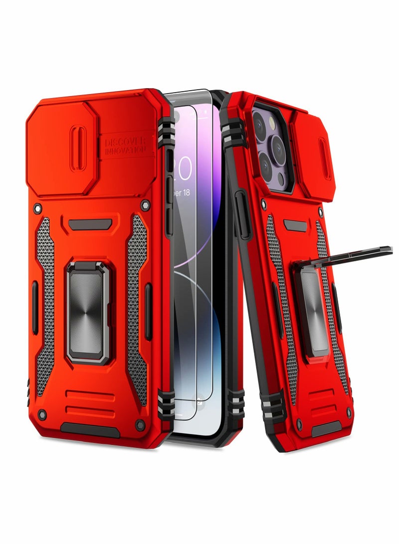 Excefore Case for iPhone 14 Pro Max Case with Camera Cover, Cover with Screen Protector Heavy Dut Protective Phone Case with Kickstand for Apple iPhone 14 Pro Max - Image 1