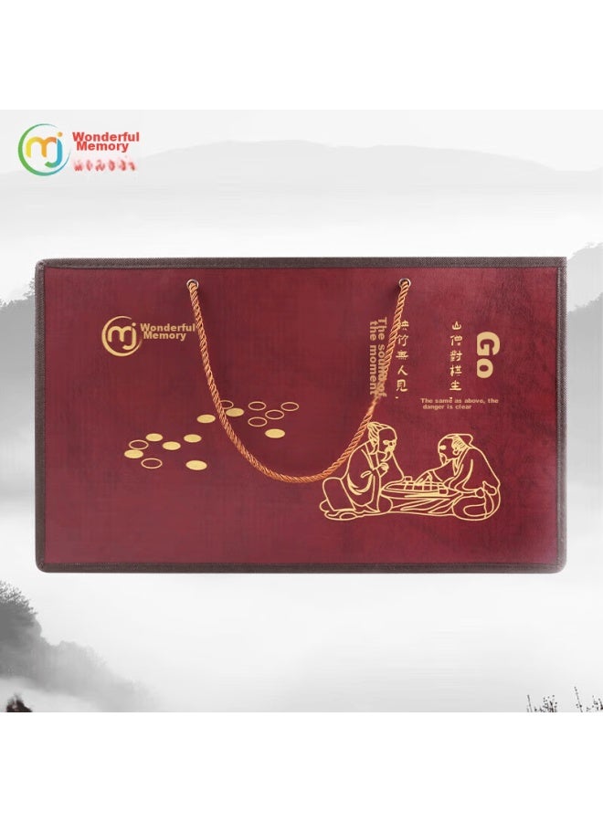 Wonderful Notes Miaoji Go And Gomoku Complete Set With Imitation Jade Chess Pieces And Wooden Drawer-style Board, Gift Box Included Mj8292 - Image 1