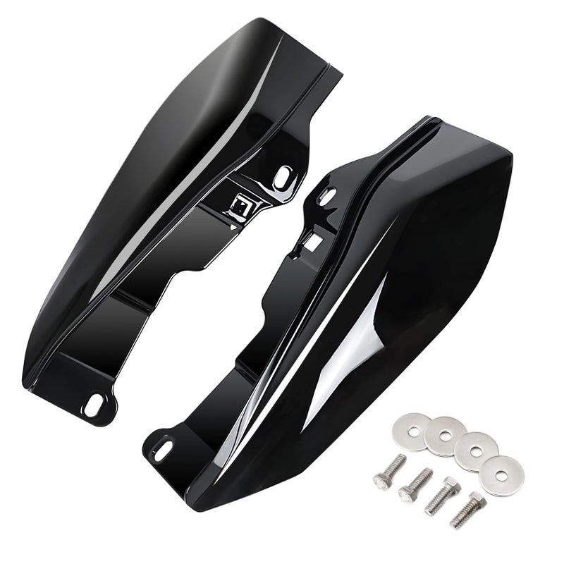 PBYMT Gloss Vivid Black Mid Frame Air Heat Deflectors Compatible for Harley Touring Street Glide Electra Glide Road King 20092016 Models Without Cool Flow Fan