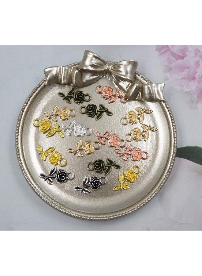 Ruwado 60 Pcs Rose Charm Mini Multicolor Metal Bulk Flower Charms Pendant For Jewelry Making Diy Earring Keychain Necklace Bracelets Jewelry Finding Accessories Supplies - Image 4