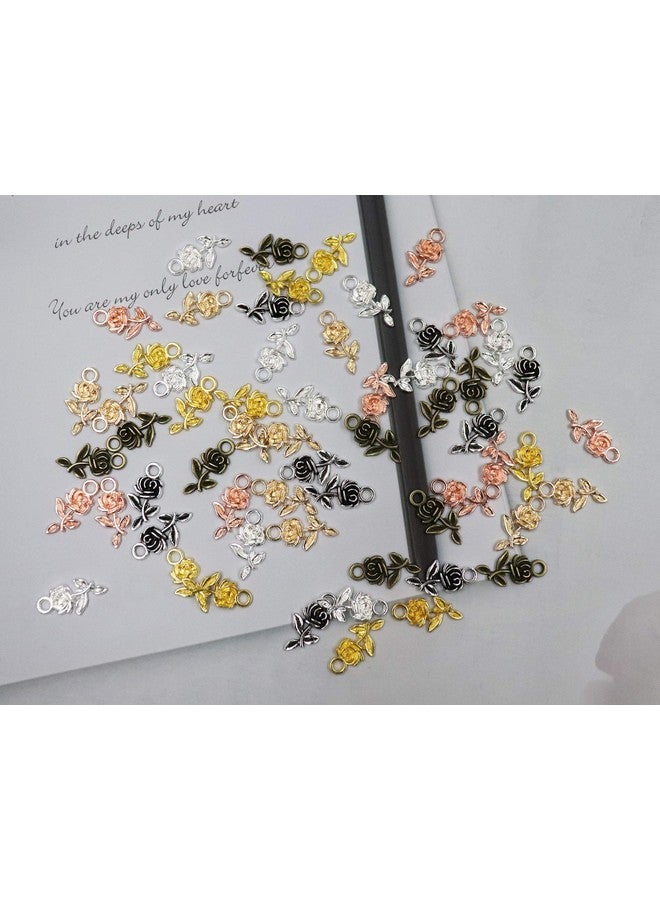 Ruwado 60 Pcs Rose Charm Mini Multicolor Metal Bulk Flower Charms Pendant For Jewelry Making Diy Earring Keychain Necklace Bracelets Jewelry Finding Accessories Supplies - Image 3