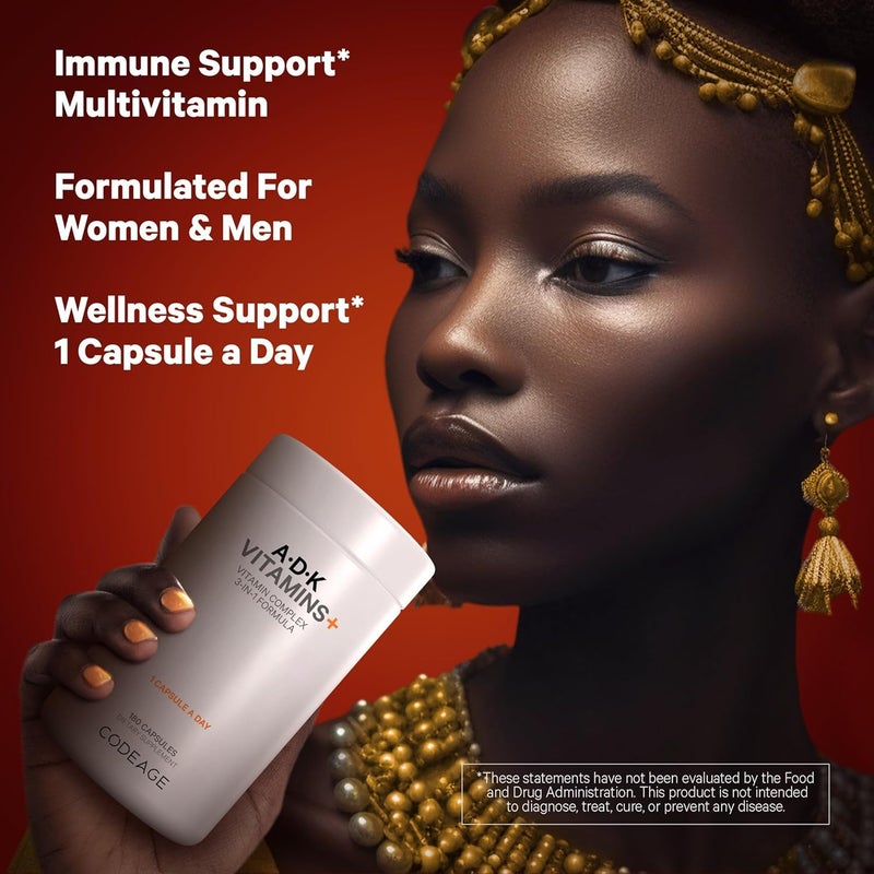Codeage ADK Vitamins Supplement  Essential Vitamin A D3 5000 IU K1  K2 MK4  MK7  6Month Supply  1 Capsule per Serving NonGMO GlutenFree  180 Capsules - Image 4