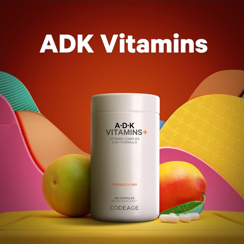 Codeage ADK Vitamins Supplement  Essential Vitamin A D3 5000 IU K1  K2 MK4  MK7  6Month Supply  1 Capsule per Serving NonGMO GlutenFree  180 Capsules - Image 5