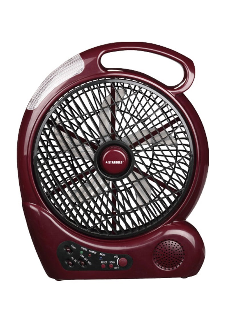 ستارجولد 10 بوصة مروحة متأرجحة قابلة للشحن 4 قطع LED ضوء مع راديو 20 واط - Image 1