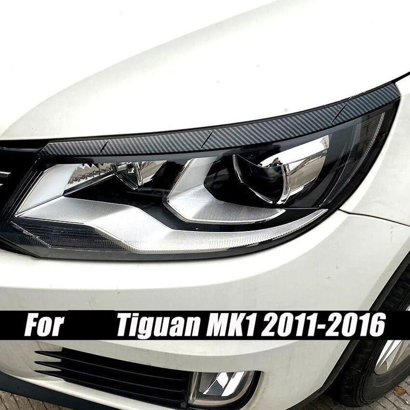 DEMULAX Gloss Black Headlight Eyelid Trim for VW Tiguan MK1 - Image 3