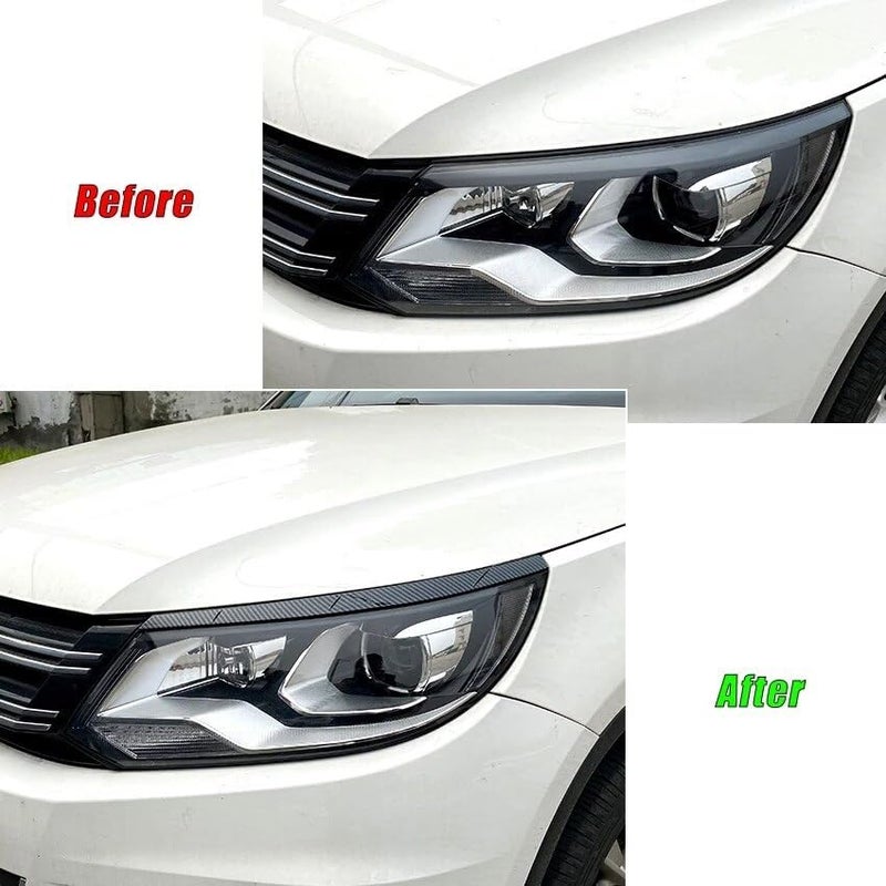 DEMULAX Gloss Black Headlight Eyelid Trim for VW Tiguan MK1 - Image 5