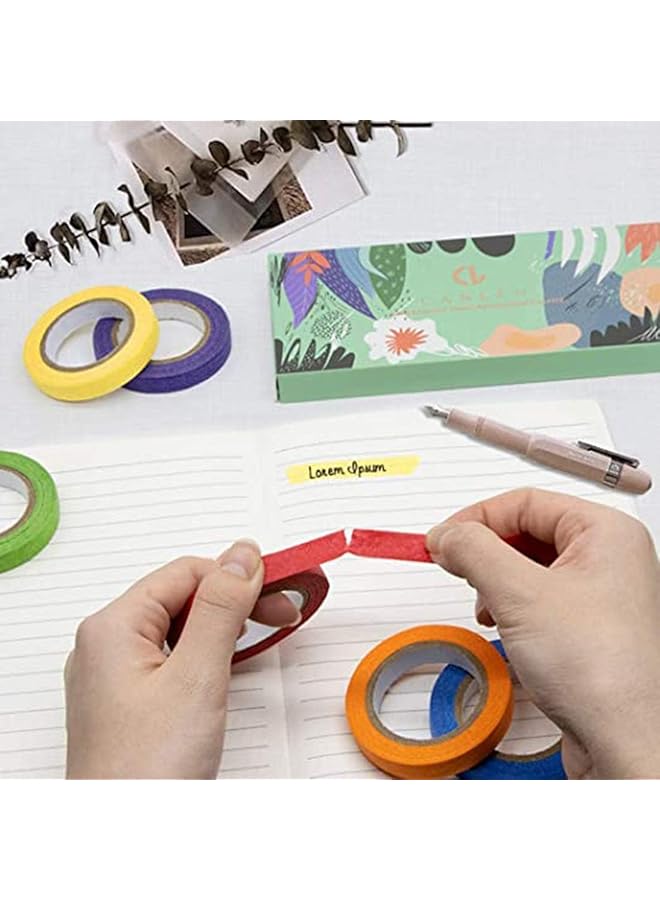 إيروريكس شريط لاصق ملون وشريط رسام وشريط فني وحرف يدوية وعلامات وترميز ألوان وشريط قوس قزح ذاتي اللصق للأطفال والمعلمين والرسامين والفصول الدراسية والمختبرات للاستخدام في تحديد الهوية، 6 لفات - Image 3