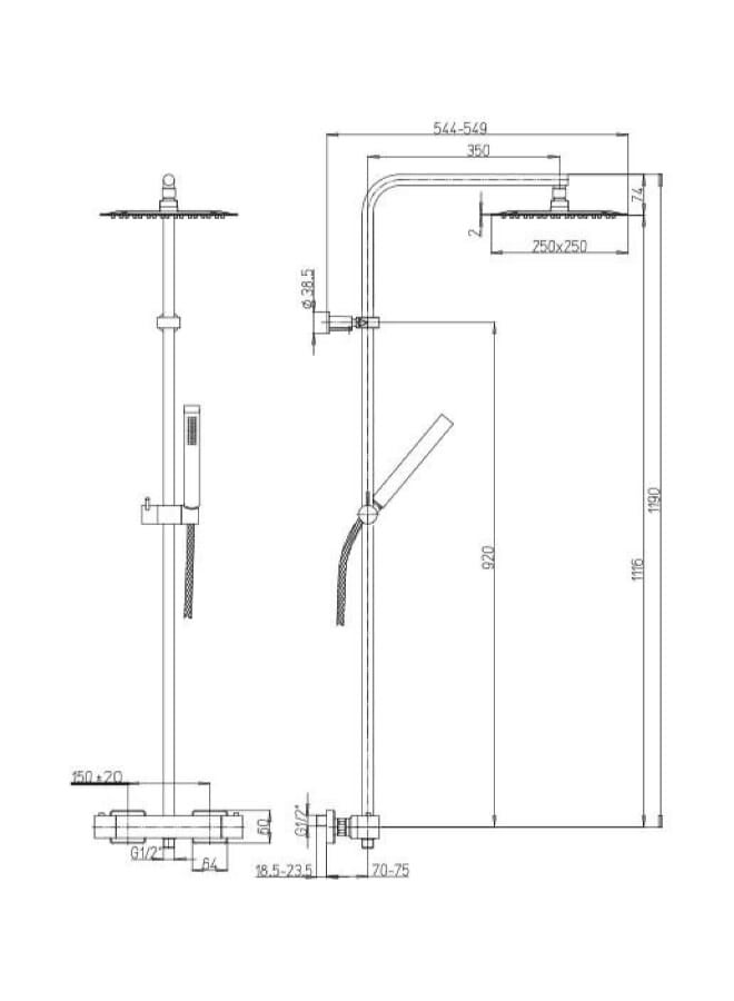ديورافيت مجموع دش شامل خلاط ثرموستات - Image 3