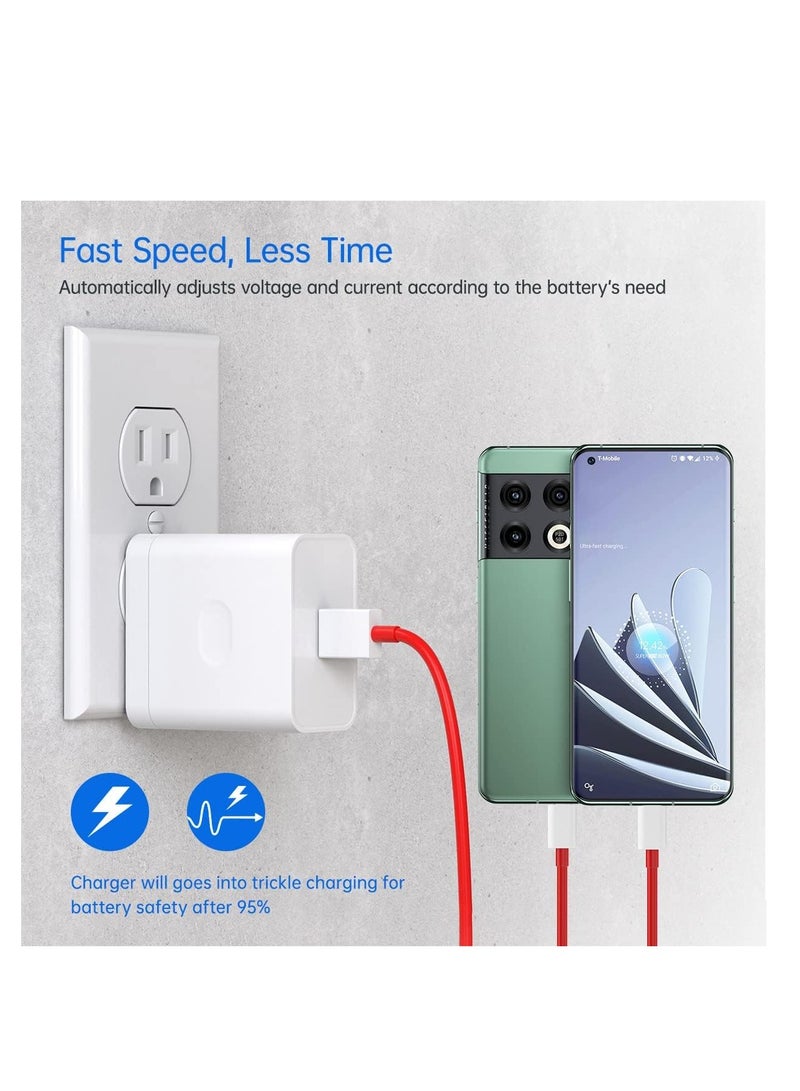 80W SUPERVOOC Charger Compatible with Oppo/Oneplus/Realme, USB Plug Power Adapter Vooc Fast Charger Wall Charger With USB A to USB C Charging Cable 1M for Oppo Find X8 X6 X5 Pro 5G X2 X3 Reno 13 13 - Image 1