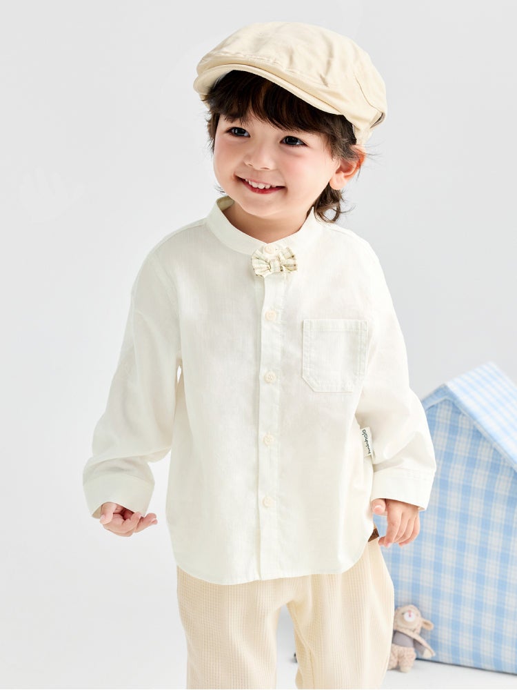 بالابالا قميص بربطة عنق كاروهات قابلة للإزالة للأولاد - Image 1