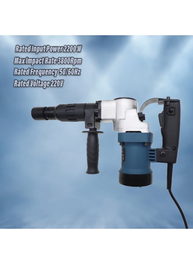 بوناي مطرقة تكسير الخرسانة الكهربائية عالية التأثير من بوناي، طراز BN-HK96، بقوة 2200 واط، وسرعة 3800 ضربة في الدقيقة، وأداة كهربائية 220 فولت لأعمال البناء. - Image 3
