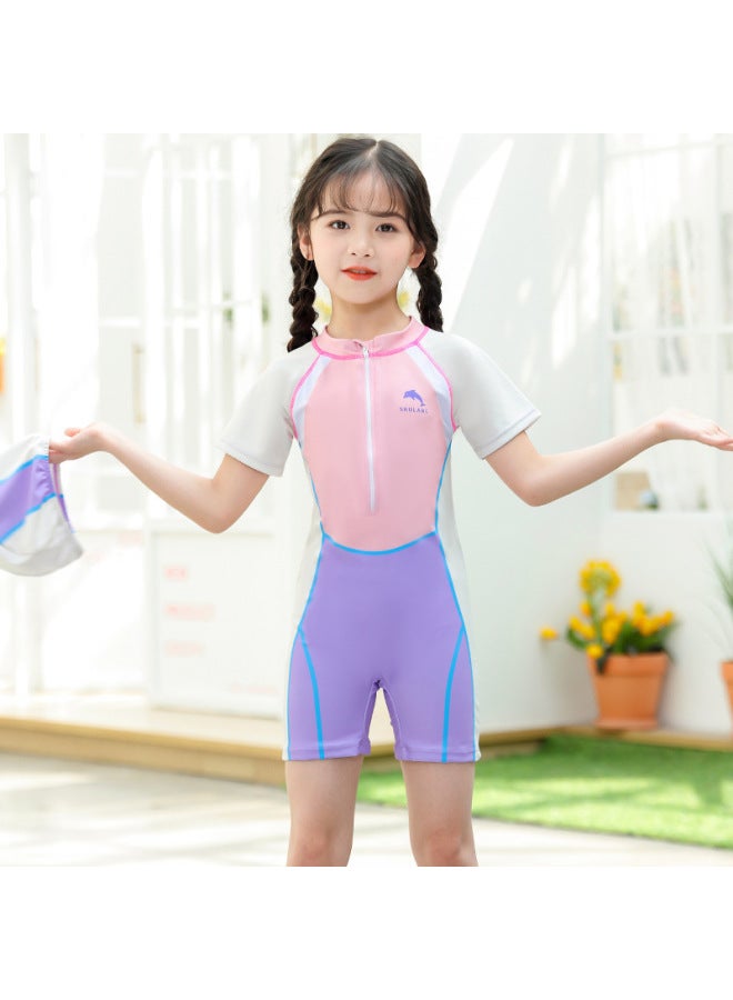 Children's Swimwear Girls' Summer New Girls' One-piece Quick-drying Professional Training Swimwear