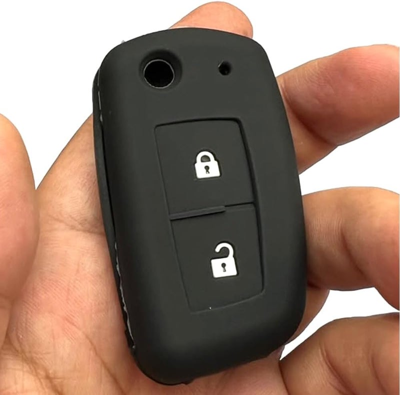 Arooma 2 Buttons Silicone Flip Key Shell Cover Case for Nissan Qashqai Kicks Rogue Pulsar Juke X-Trail T32 Micra, Remote Protection Black - Image 3
