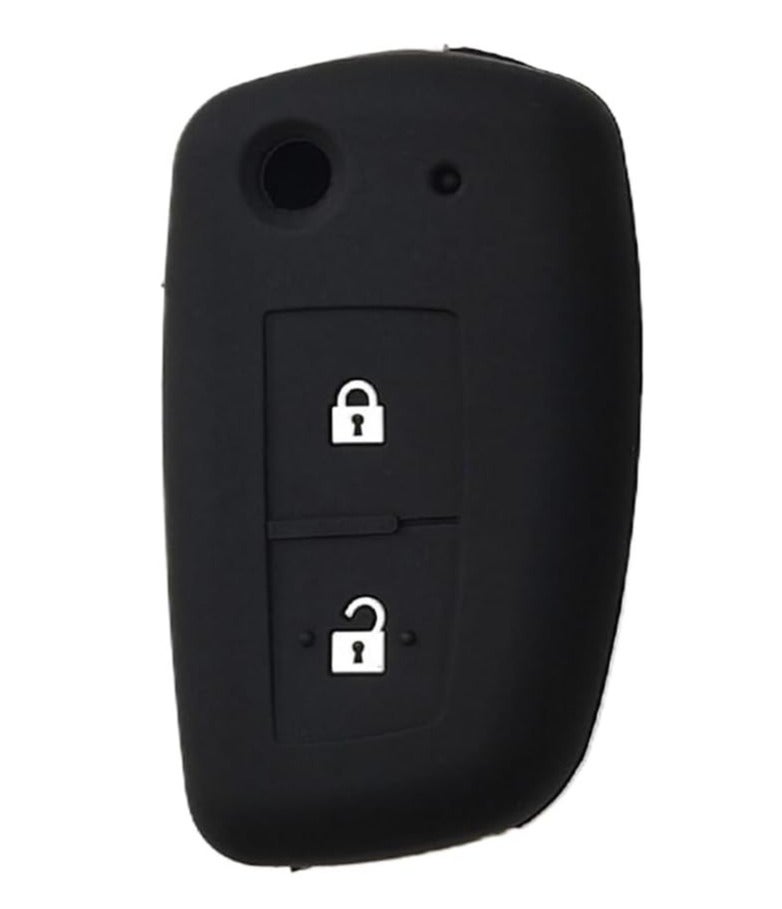 Arooma 2 Buttons Silicone Flip Key Shell Cover Case for Nissan Qashqai Kicks Rogue Pulsar Juke X-Trail T32 Micra, Remote Protection Black - Image 1
