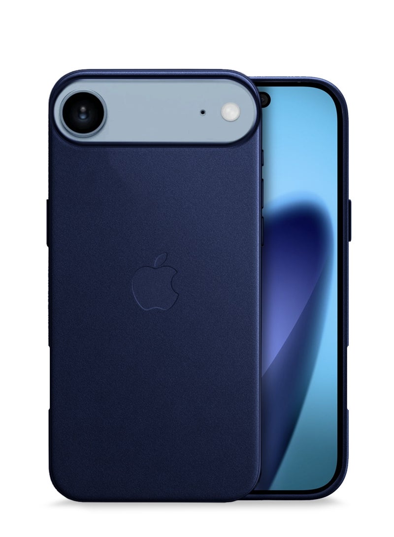 دبليو تيك حافظة شحن لاسلكي مغناطيسية جلدية فاخرة لجهاز آبل آيفون 17 إير 5G 2025 - غلاف مضاد للصدمات (MCMPMN) - أزرق عاصف - Image 1