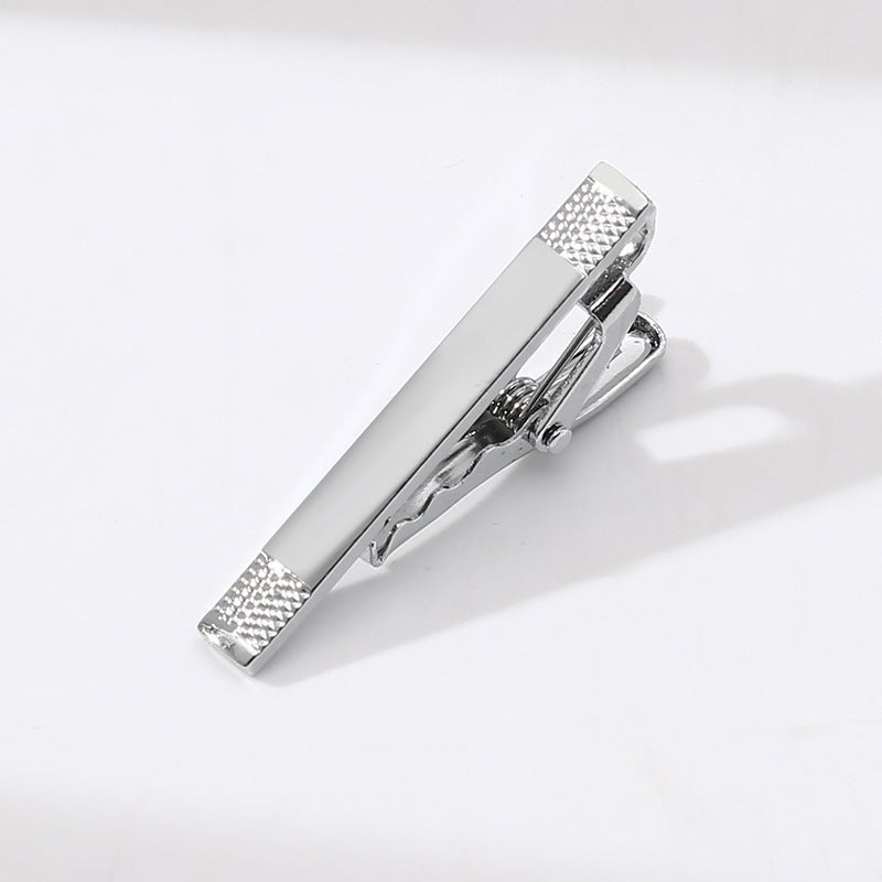 Gold Silver Narrow Tie Clip for Men Number 2