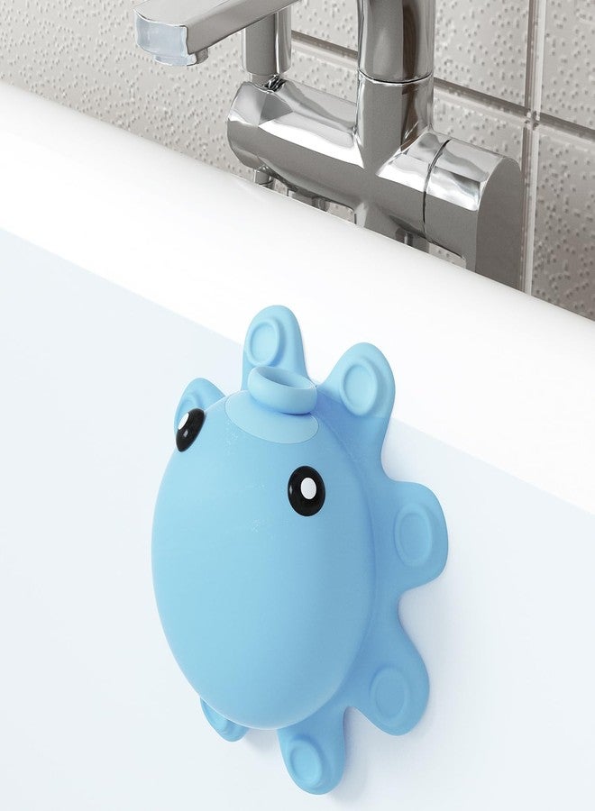Abalter Bathtub Overflow Drain Cover - Silicone Bathroom Overflow Cover for Bath Tub, Bathroom Spa Accessories, Adds Inches of Water for Deeper Bath，Baby Blue - Image 1