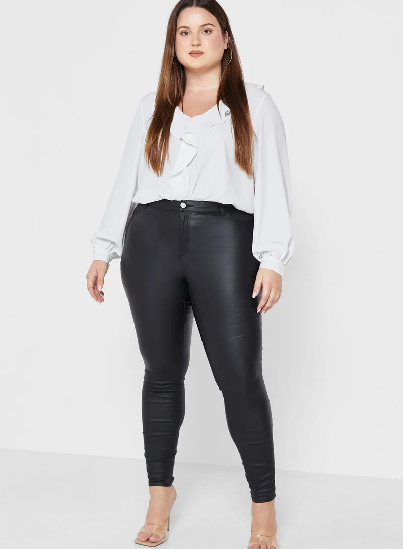 Vero Moda Curve High Waist Skinny Coated Jeans