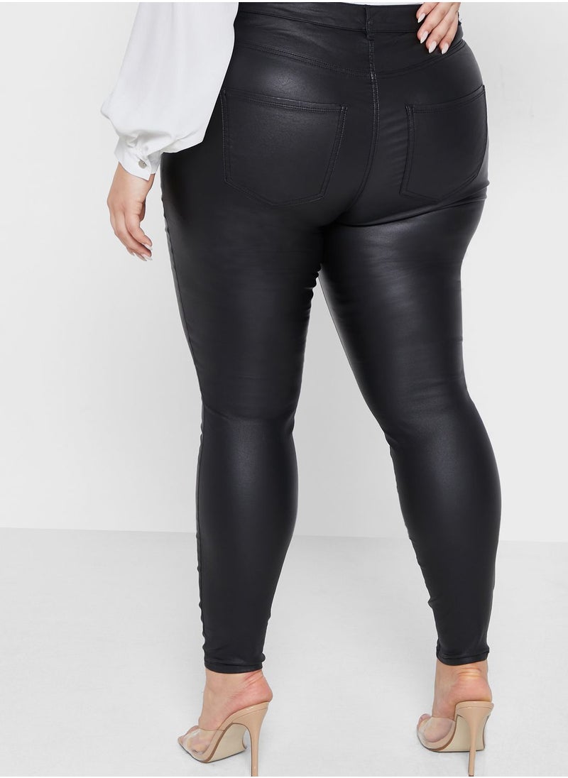 Vero Moda Curve - High Waist Skinny Coated Jeans - Image 1