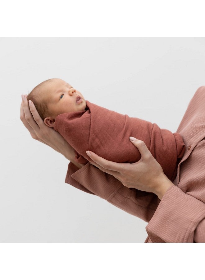 Pondering Pine Organic Muslin Swaddle Blanket - Baby Receiving Blankets Neutral - Organic Muslin Solid Color Swaddle Blankets, Earth Tone Collection, Xlarge Soft And Breathable, 2 Pack, 47" X 47" - Image 3