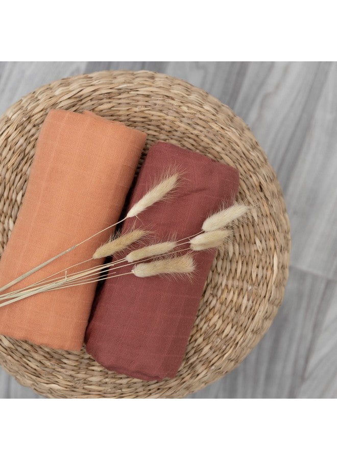 Pondering Pine Organic Muslin Swaddle Blanket - Baby Receiving Blankets Neutral - Organic Muslin Solid Color Swaddle Blankets, Earth Tone Collection, Xlarge Soft And Breathable, 2 Pack, 47" X 47" - Image 2