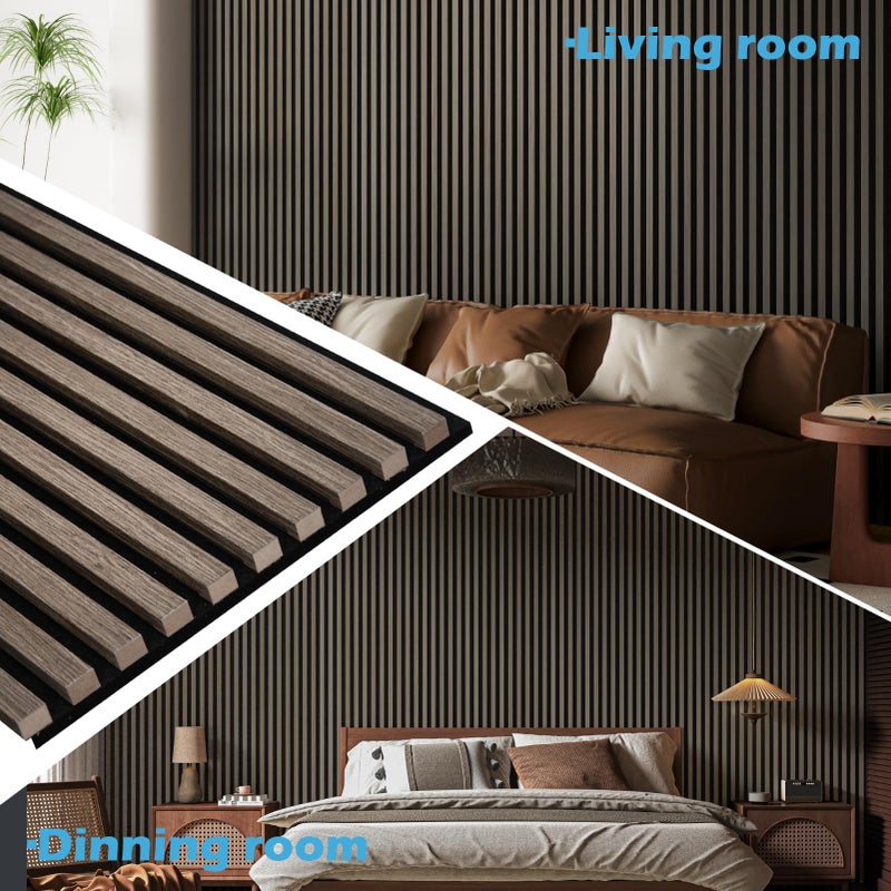 Art3d 2-Pack 48" x 24" Acoustic Wood Panels for Wall, Soundproof Wood Slat Panel for Wall and Ceiling, 3D Fluted Sound Absorbing Paneling for Interior Wall Decor, Living Room, Bedroom - Walnut - Image 3