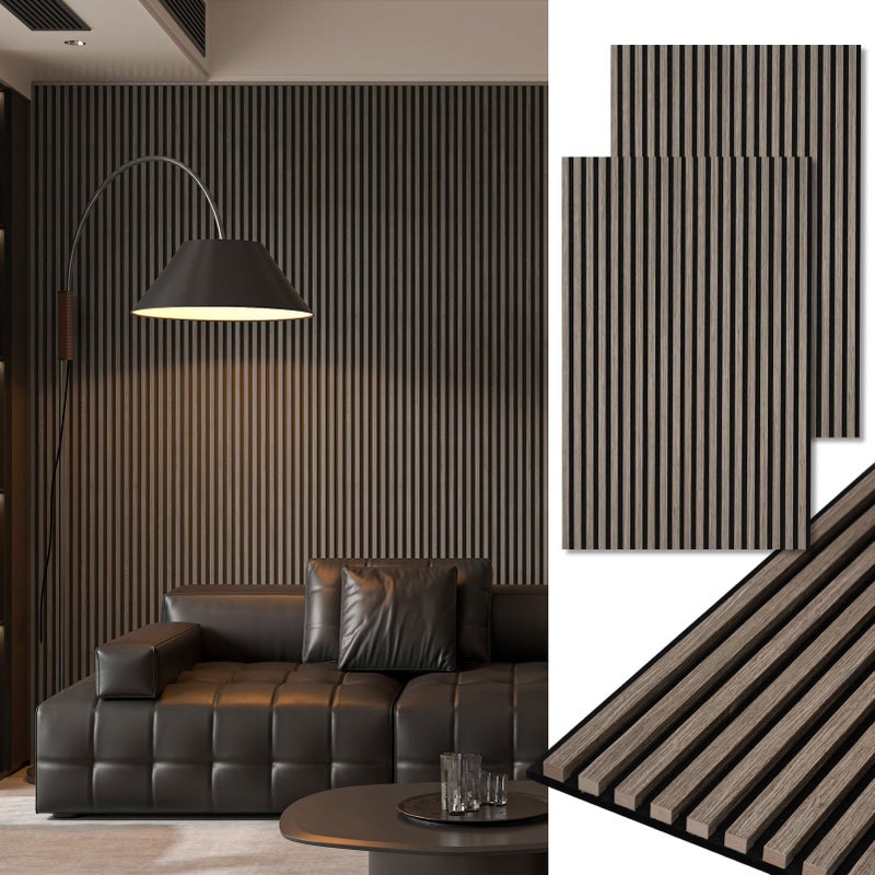 Art3d 2-Pack 48" x 24" Acoustic Wood Panels for Wall, Soundproof Wood Slat Panel for Wall and Ceiling, 3D Fluted Sound Absorbing Paneling for Interior Wall Decor, Living Room, Bedroom - Walnut - Image 1
