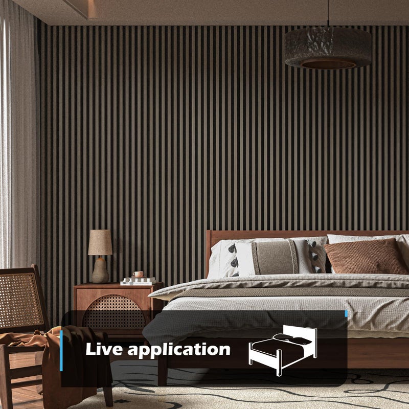 Art3d 2-Pack 48" x 24" Acoustic Wood Panels for Wall, Soundproof Wood Slat Panel for Wall and Ceiling, 3D Fluted Sound Absorbing Paneling for Interior Wall Decor, Living Room, Bedroom - Walnut - Image 2