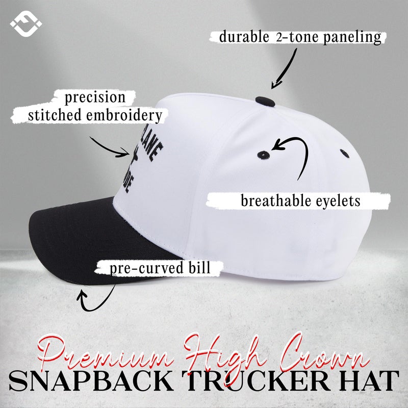Funky Junque Cute Vintage Trucker Hat for Women, Adjustable Embroidered Two-Tone Snapback Baseball Cap, One Size - Airplane Mode - White/Black - Image 3