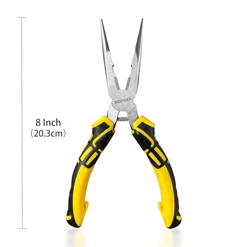 BOOSDEN® 8 inch Needle Nose Pliers with Side Cutters, Precision Long Nose Pliers with Wire Cutters, Professional Needle Nose Spring Loaded Pliers, Used for Cutting Clamping Pinching Jewelry Making - Image 2