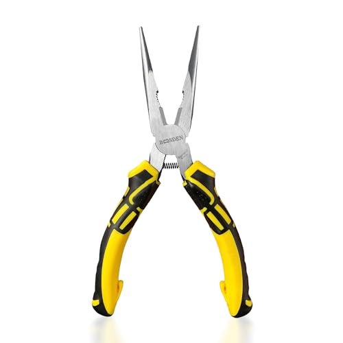 BOOSDEN® 8 inch Needle Nose Pliers with Side Cutters, Precision Long Nose Pliers with Wire Cutters, Professional Needle Nose Spring Loaded Pliers, Used for Cutting Clamping Pinching Jewelry Making - Image 1