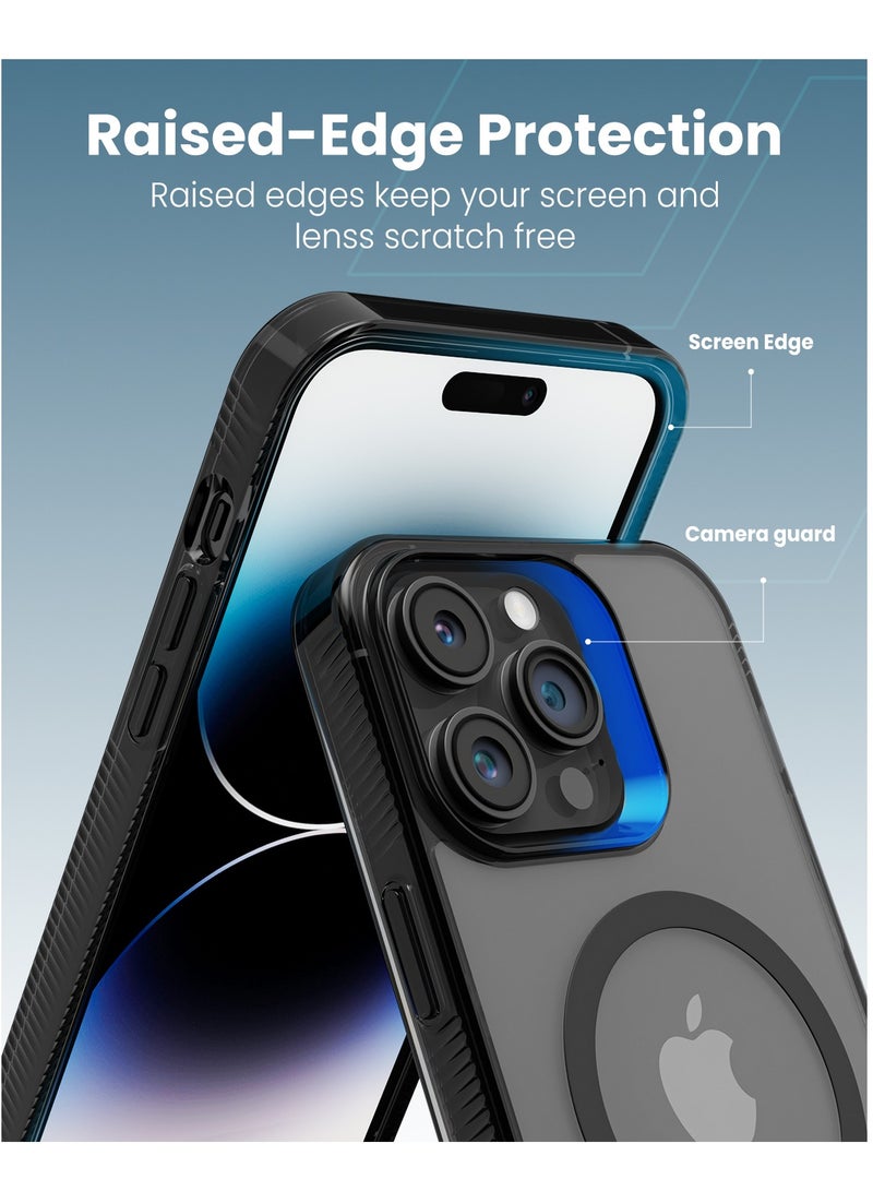 Moxedo Moxedo Magnetic Protective Case 360 Protection Clear Case Hard PC with Built-in Strong Magnets Compatible with Magnetic Safe Designed for iPhone 14 Pro Max 6.7 inch (Black)  - Image 4