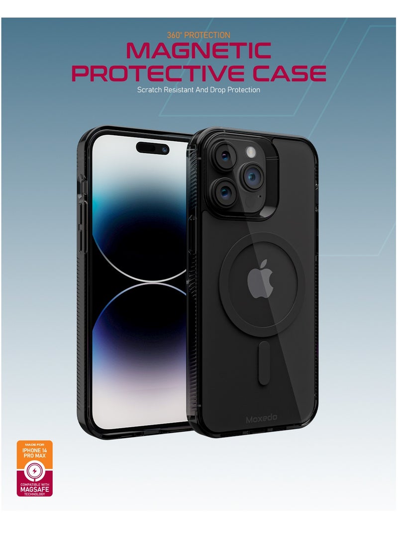 Moxedo Magnetic Protective Case 360 Protection Clear Case Hard PC with Built-in Strong Magnets Compatible with Magnetic Safe Designed for iPhone 14 Pro Max 6.7 inch (Black) - pzsku/ZBD067349E34386BFCEC2Z/45/_/1700223931/a20d9901-cf48-4c44-ba0d-1af1c1be7fc6