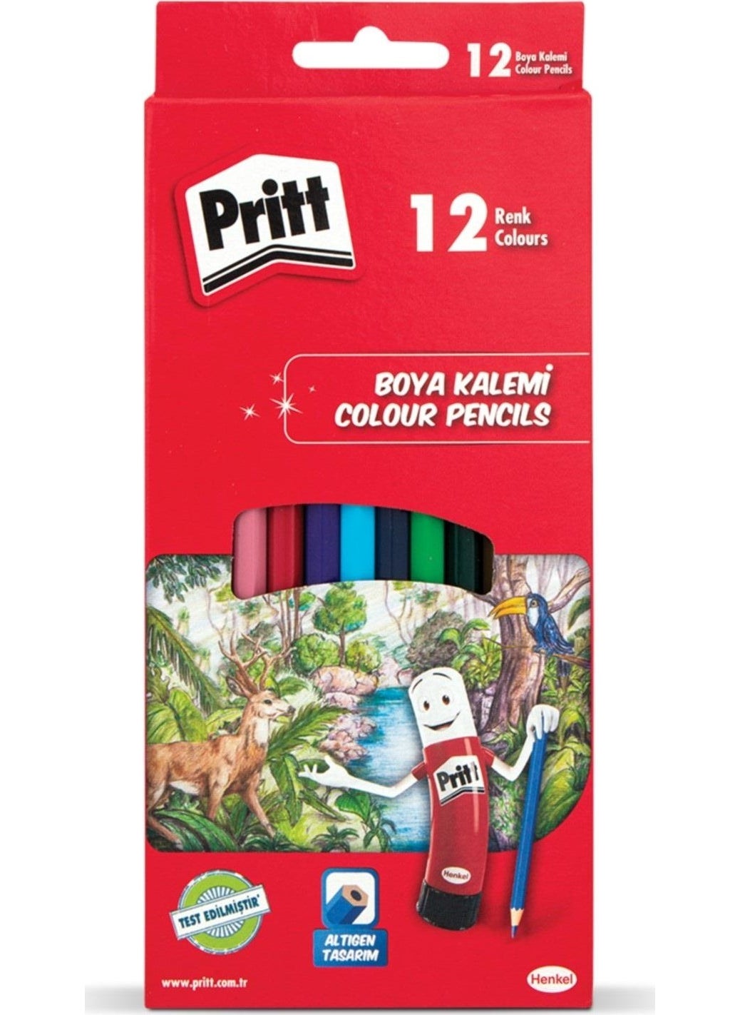 Pritt 12 Color Cardboard Box Crayons 