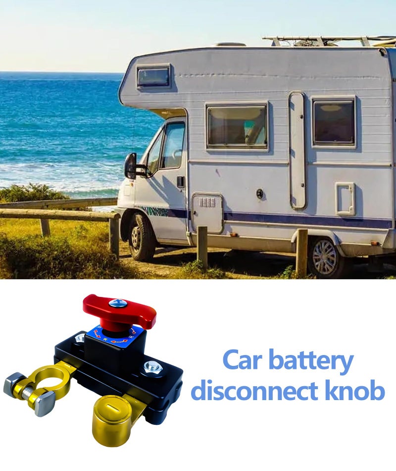 Korvika Battery Cut Off Switch, Car Battery Disconnect Switch with Copper Terminal, 12V Kill for Vehicle, Marine, RV, Tractor, Heavy Duty Terminal Cut Off - Image 5