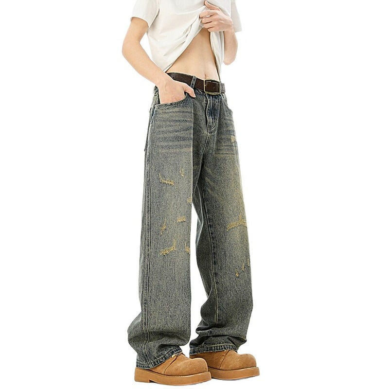 Unisex Classic Denim Jeans Loose Fit Daily Outdoor Wear - Image 4