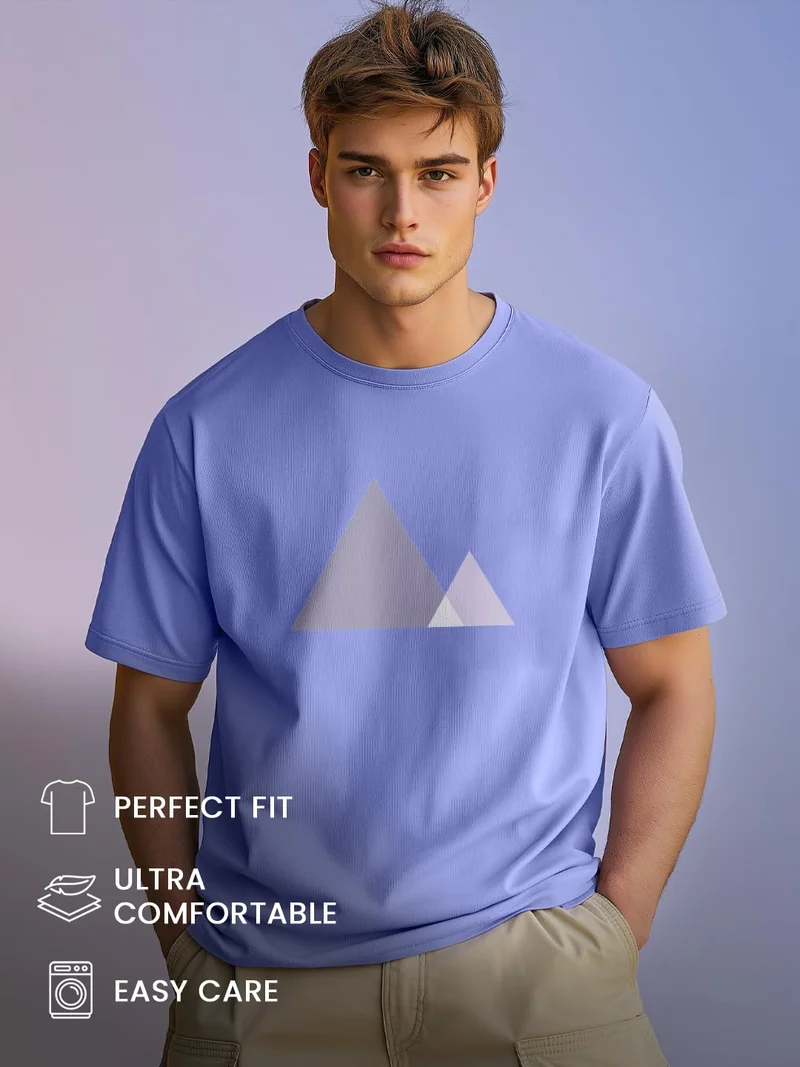 NOBERO  Men's Cotton Regular Fit T-Shirt in Lavender for Men | Best Price UAE