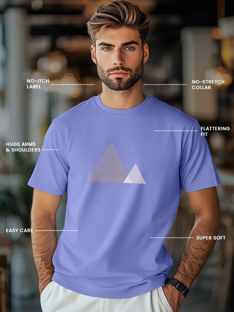 NOBERO  Men's Cotton Regular Fit T-Shirt in Lavender for Men | Best Price UAE