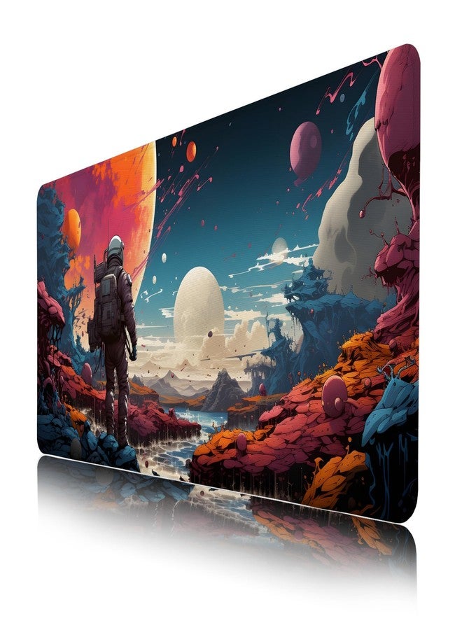 TSLOVER Space Mouse Pad,Astronaut Space Desk Mat,Galaxy XXL Gaming Mouse Pads,Large Waterproof Non-Slip Rubber Mousepad with Stitched Edges Office Home Computer Desk Accessories,35.4 x 15.7 in - Image 1