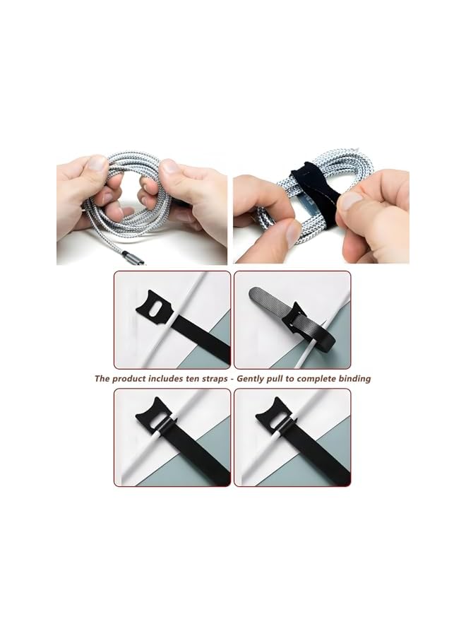 promass Cable Organizer, Strong Braided 50CM-1/2 Inch Wire Cable Management，Self-Wrap Cord Hider for Wire Organizer, 10 Reusable Cable cover Included for TV/PC/Home Theater/Automobile - Image 5